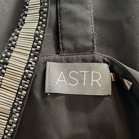 ASTR Halter LBD Beaded T-Back Shift Mini Dress Medium - Picture 8 of 11